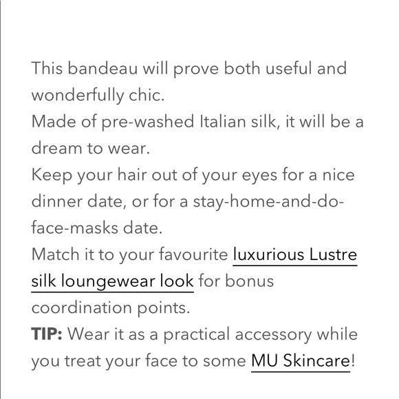 Boutique Lustre washable silk bandeau in lentil - Picture 2 of 6
